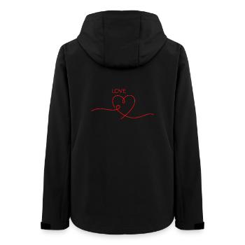 Love Line Art Herz - Du bist mein roter Faden - Frauen Recycelte Softshelljacke von Stanley/Stella - Schwarz - Hinten - AI Model Female 172 light (172cm)