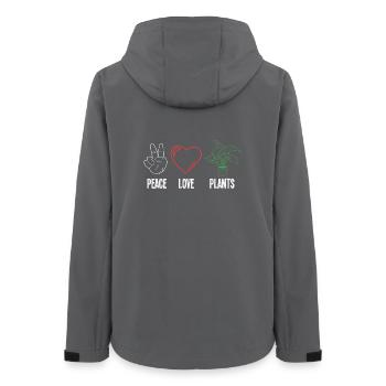 Amateur des plantes Paix Amour Plantes Fleurs succulentes - Veste softshell femme recyclée Stanley/Stella - charbon - Dos - AI Model Female 172 light (172cm)