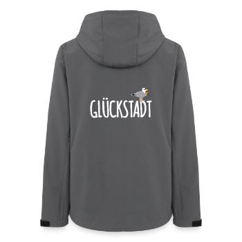 Glückstadt Möwe Elbe - Frauen Recycelte Softshelljacke von Stanley/Stella - Anthrazit - Hinten - AI Model Female 172 light (172cm)
