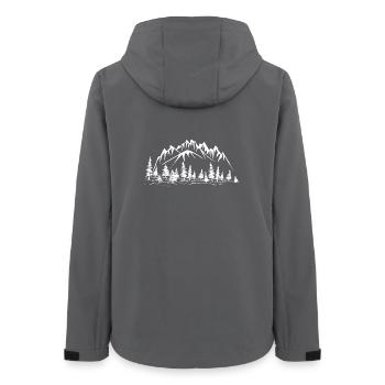 Mountain landscape with conifers - Women’s Recycled Softshell Jacket by Stanley/Stella - anthracite - Back - AI Model Female 172 light (172cm)