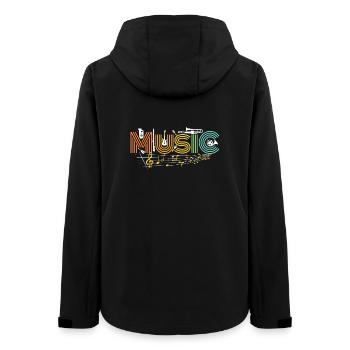 MUSIQUE Vibes – Notes et instruments colorés - Veste softshell femme recyclée Stanley/Stella - noir - Dos - AI Model Female 172 light (172cm)