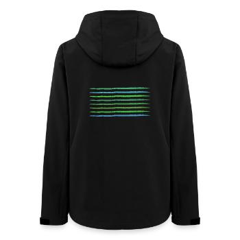 green frayed strokes horizontally - Women’s Recycled Softshell Jacket by Stanley/Stella - black - Back - AI Model Female 172 light (172cm)