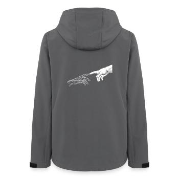 Fraktale Hände greifen - Frauen Recycelte Softshelljacke von Stanley/Stella - Anthrazit - Hinten - AI Model Female 172 light (172cm)
