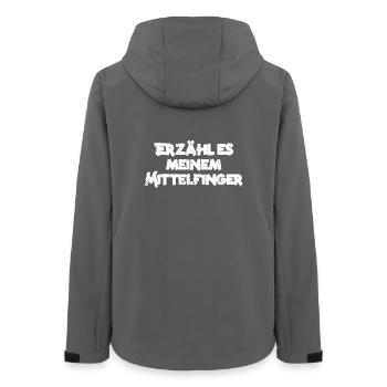 Mittelfinger fuck you Schrift Provokation Grunge - Frauen Recycelte Softshelljacke von Stanley/Stella - Anthrazit - Hinten - AI Model Female 172 light (172cm)