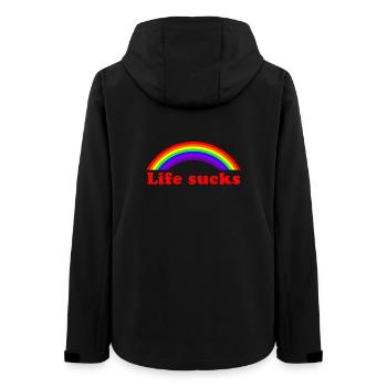 Life Sucks Rainbow - Sarcastic Funny Quote - Women’s Recycled Softshell Jacket by Stanley/Stella - black - Back - AI Model Female 172 light (172cm)