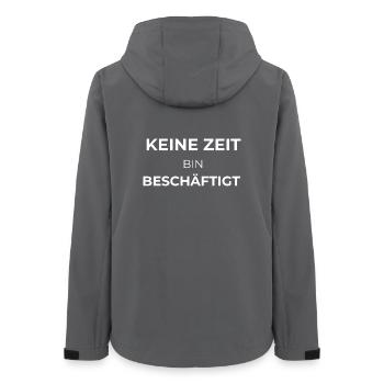 Keine Zeit – Bin beschäftigt | Lustiger Spruch - Frauen Recycelte Softshelljacke von Stanley/Stella - Anthrazit - Hinten - AI Model Female 172 light (172cm)