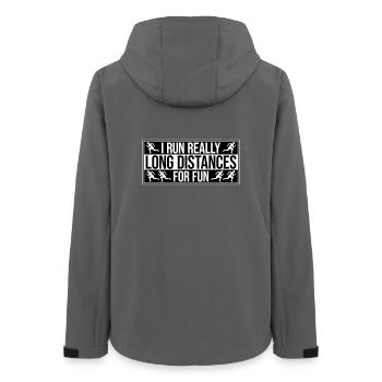 I Run Really Long Distances For Fun Marathon Sport - Women’s Recycled Softshell Jacket by Stanley/Stella - anthracite - Back - AI Model Female 172 light (172cm)