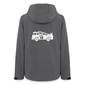 Feuerwehr Auto Löschfahrzeug Icon Vektor - Frauen Recycelte Softshelljacke von Stanley/Stella - Anthrazit - Hinten - AI Model Female 172 light (172cm)