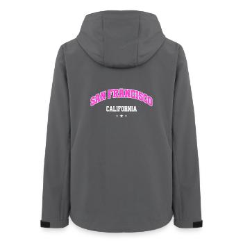San Francisco California College Style - Women’s Recycled Softshell Jacket by Stanley/Stella - anthracite - Back - AI Model Female 172 light (172cm)