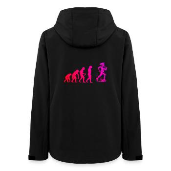 Characterful running design - Women’s Recycled Softshell Jacket by Stanley/Stella - black - Back - AI Model Female 172 light (172cm)