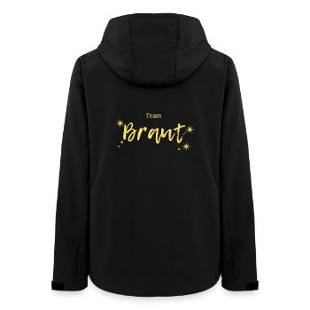 Team Brant Gold Script Stars - Women’s Recycled Softshell Jacket by Stanley/Stella - black - Back - AI Model Female 172 light (172cm)