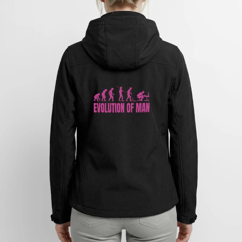 Evolution of Man Programmer Computer Science pink Women’s Recycled Softshell Jacket by Stanley/Stella
