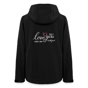 Liebe dich Selbst Herz Motiv - Frauen Recycelte Softshelljacke von Stanley/Stella - Schwarz - Hinten - AI Model Female 172 light (172cm)