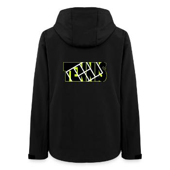 TENNIS-Neon-Raster-Overlay - Frauen Recycelte Softshelljacke von Stanley/Stella - Schwarz - Hinten - AI Model Female 172 light (172cm)