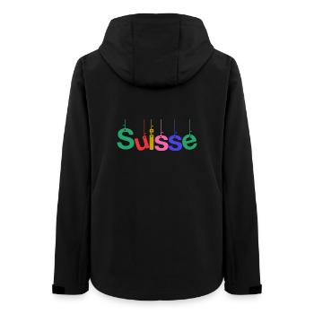 SWITZERLAND. COUNTRY. GENEVA. HUMOR. FLAG - Women’s Recycled Softshell Jacket by Stanley/Stella - black - Back - AI Model Female 172 light (172cm)