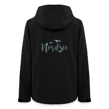 Oiseaux en vol Thème de l’eau Design - Veste softshell femme recyclée Stanley/Stella - noir - Dos - AI Model Female 172 light (172cm)