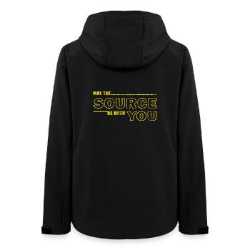 Möge die Quelle bei dir sein – Geek Tee - Frauen Recycelte Softshelljacke von Stanley/Stella - Schwarz - Hinten - AI Model Female 172 light (172cm)
