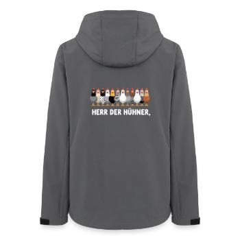 Seigneur des poulets Graphique amusant de poulet - Veste softshell femme recyclée Stanley/Stella - charbon - Dos - AI Model Female 172 light (172cm)