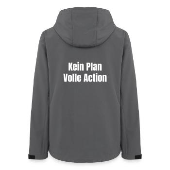 Kein Plan Volle Action - Frauen Recycelte Softshelljacke von Stanley/Stella - Anthrazit - Hinten - AI Model Female 172 light (172cm)