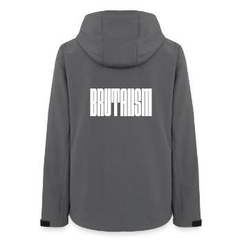 Mutiges Brutalismus-Logodesign - Frauen Recycelte Softshelljacke von Stanley/Stella - Anthrazit - Hinten - AI Model Female 172 light (172cm)