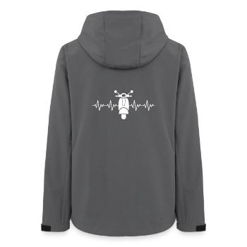 Moped Motorroller EKG Herzschlag Herzfrequenz - Frauen Recycelte Softshelljacke von Stanley/Stella - Anthrazit - Hinten - AI Model Female 172 light (172cm)