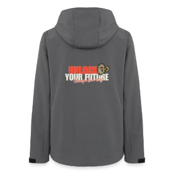 Unlock Your Future Rules - Women’s Recycled Softshell Jacket by Stanley/Stella - anthracite - Back - AI Model Female 172 light (172cm)