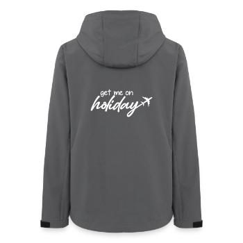 Urlaub Kurzurlaub Handschriftliches Skript - Frauen Recycelte Softshelljacke von Stanley/Stella - Anthrazit - Hinten - AI Model Female 172 light (172cm)