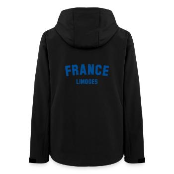 LIMOGES France Frankreich - Frauen Recycelte Softshelljacke von Stanley/Stella - Schwarz - Hinten - AI Model Female 172 light (172cm)