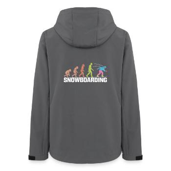 Die Evolution des Snowboard-Designs - Frauen Recycelte Softshelljacke von Stanley/Stella - Anthrazit - Hinten - AI Model Female 172 light (172cm)