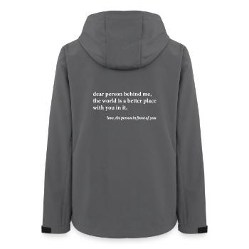 Chère personne derrière moi – Citation positive - Veste softshell femme recyclée Stanley/Stella - charbon - Dos - AI Model Female 172 light (172cm)