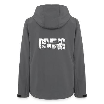 Distressed Bold Typography mit Silhouette - Frauen Recycelte Softshelljacke von Stanley/Stella - Anthrazit - Hinten - AI Model Female 172 light (172cm)
