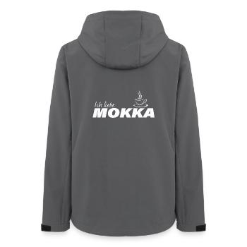 ICH LIEBE MOKKA - Frauen Recycelte Softshelljacke von Stanley/Stella - Anthrazit - Hinten - AI Model Female 172 light (172cm)