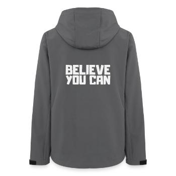Glaube Du Kannst Es. Motivation Sport Erfolg Mut - Frauen Recycelte Softshelljacke von Stanley/Stella - Anthrazit - Hinten - AI Model Female 172 light (172cm)