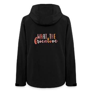 What the Fricative - Women’s Recycled Softshell Jacket by Stanley/Stella - black - Back - AI Model Female 172 light (172cm)