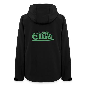 Lazy Sunday Coffee Club - Women’s Recycled Softshell Jacket by Stanley/Stella - black - Back - AI Model Female 172 light (172cm)