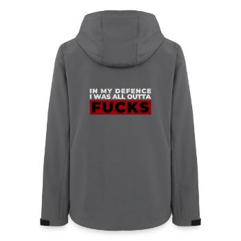 Bold Expressive Protest Design - Women’s Recycled Softshell Jacket by Stanley/Stella - anthracite - Back - AI Model Female 172 light (172cm)
