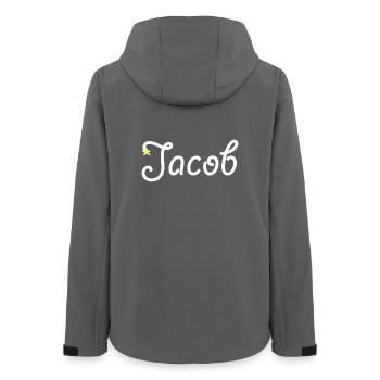 Jacob - Women’s Recycled Softshell Jacket by Stanley/Stella - anthracite - Back - AI Model Female 172 light (172cm)