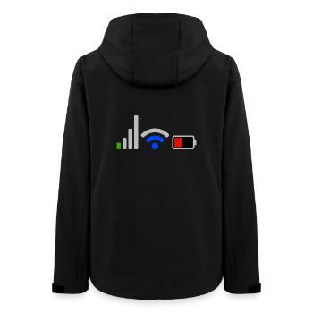 Tech-Signal- und Batterie-WLAN-Netzwerk-Icons - Frauen Recycelte Softshelljacke von Stanley/Stella - Schwarz - Hinten - AI Model Female 172 light (172cm)