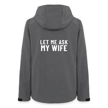 Let me ask my Wife - Women’s Recycled Softshell Jacket by Stanley/Stella - anthracite - Back - AI Model Female 172 light (172cm)