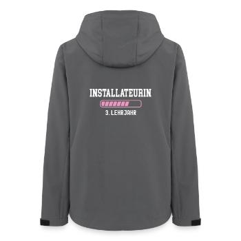Apprentissage de plombier 3 ans - Veste softshell femme recyclée Stanley/Stella - charbon - Dos - AI Model Female 172 light (172cm)