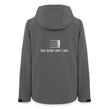 La fin de la chanson – jeu de mots musical drôle - Veste softshell femme recyclée Stanley/Stella - charbon - Dos - AI Model Female 172 light (172cm)