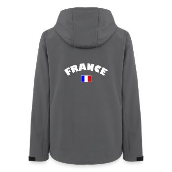 France drapeau français - Veste softshell femme recyclée Stanley/Stella - charbon - Dos - AI Model Female 172 light (172cm)