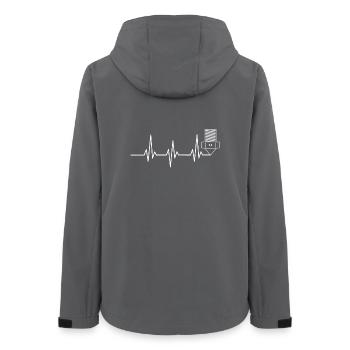 Heartbeat Impression 3D drôle TShirt Design - Veste softshell femme recyclée Stanley/Stella - charbon - Dos - AI Model Female 172 light (172cm)