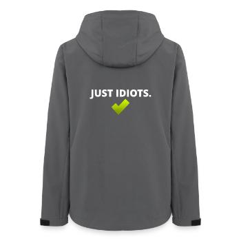 Nur Idioten Design - Frauen Recycelte Softshelljacke von Stanley/Stella - Anthrazit - Hinten - AI Model Female 172 light (172cm)
