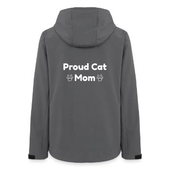 Proud Cat mum, Tier tatzen, Outlines, closing - Frauen Recycelte Softshelljacke von Stanley/Stella - Anthrazit - Hinten - AI Model Female 172 light (172cm)