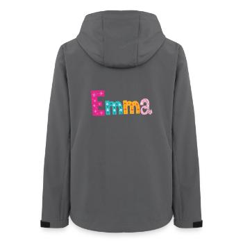 Personalisierter Emma-Name - Frauen Recycelte Softshelljacke von Stanley/Stella - Anthrazit - Hinten - AI Model Female 172 light (172cm)