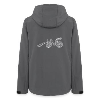 Vintage Motorrad Linie Kunst - Frauen Recycelte Softshelljacke von Stanley/Stella - Anthrazit - Hinten - AI Model Female 172 light (172cm)