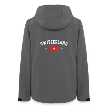 Drapeau et emblème de la Suisse - Veste softshell femme recyclée Stanley/Stella - charbon - Dos - AI Model Female 172 light (172cm)