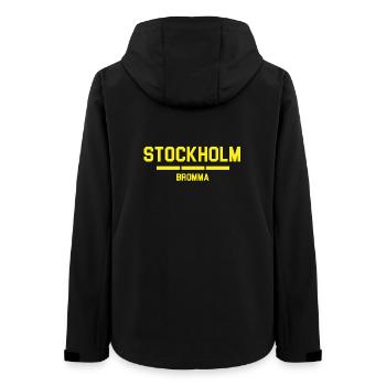 Logo-Design des Flughafens Stockholm Bromma - Frauen Recycelte Softshelljacke von Stanley/Stella - Schwarz - Hinten - AI Model Female 172 light (172cm)