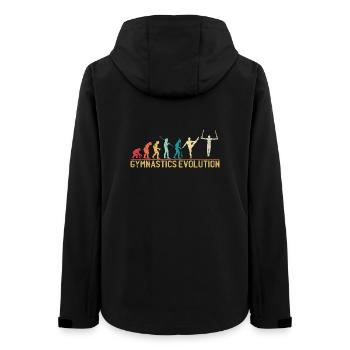 Gymnastik Evolution Grafik T-Shirt - Frauen Recycelte Softshelljacke von Stanley/Stella - Schwarz - Hinten - AI Model Female 172 light (172cm)